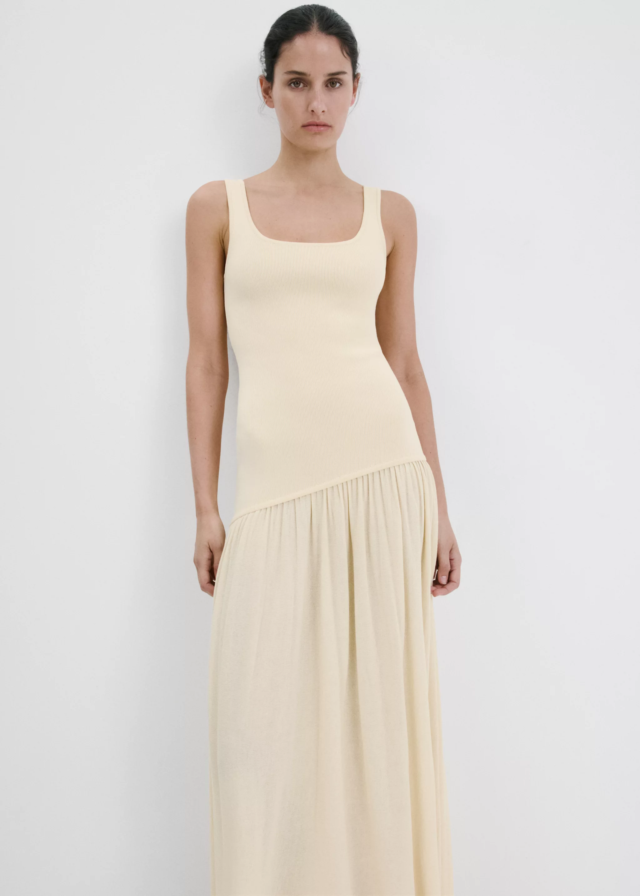 Asymmetric Cut Knitted Dress - Women | Mango United Kingdom