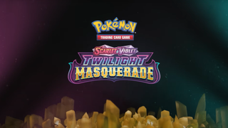 Pokemon TCG Scarlet & Violet Twilight Masquerade logo with crystals below it