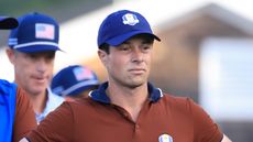 Viktor Hovland looks on during the 2025 Ryder Cup