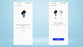 OnePlus Earbuds menu showing touch controls
