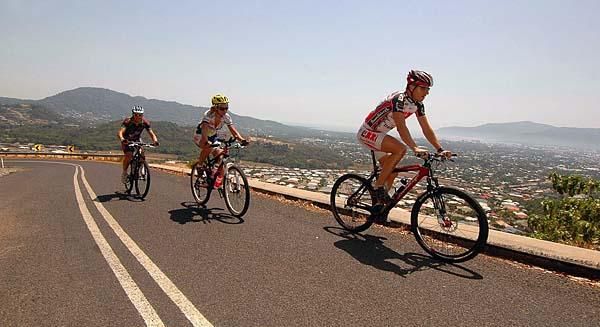 Riders test their legs on the Crocodile Trophy's opening climb.