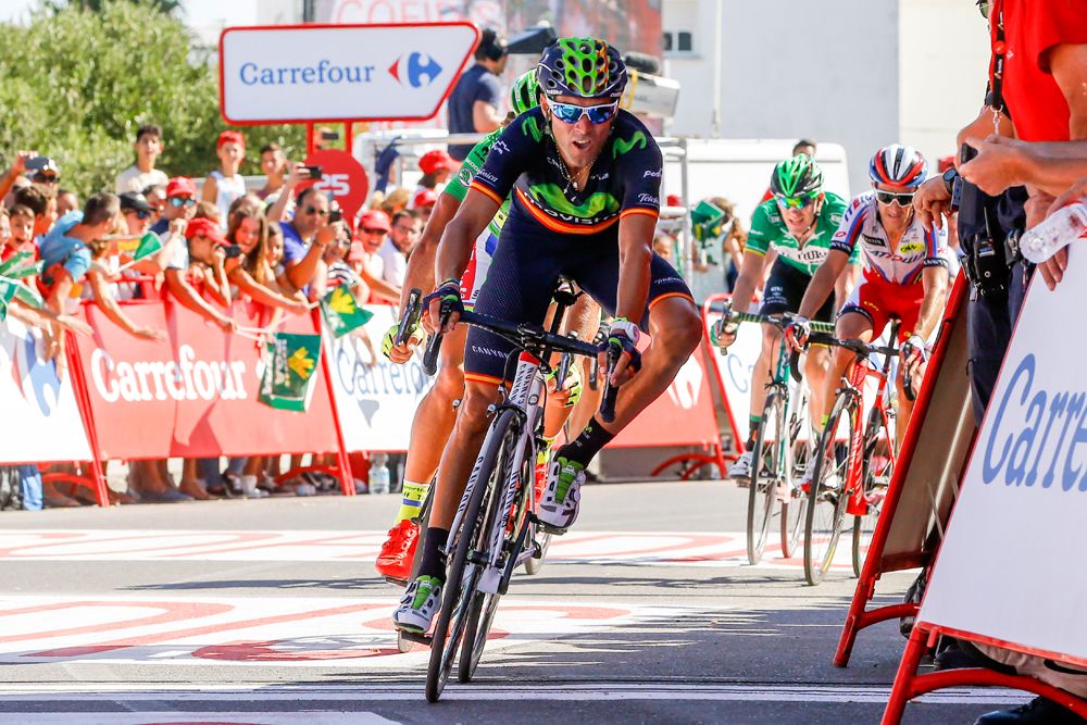 Alejandro Valverde (Movistar) wins stage 4 of the Vuelta a Espana