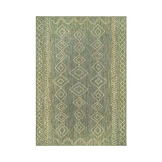 Amazon Berber inspired patterned sage green outdoor rug