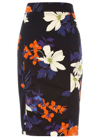 Dorothy Perkins floral print pencil skirt, £26