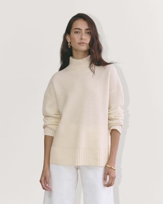 The Honeycomb Funnel Neck in Wool Cashmere