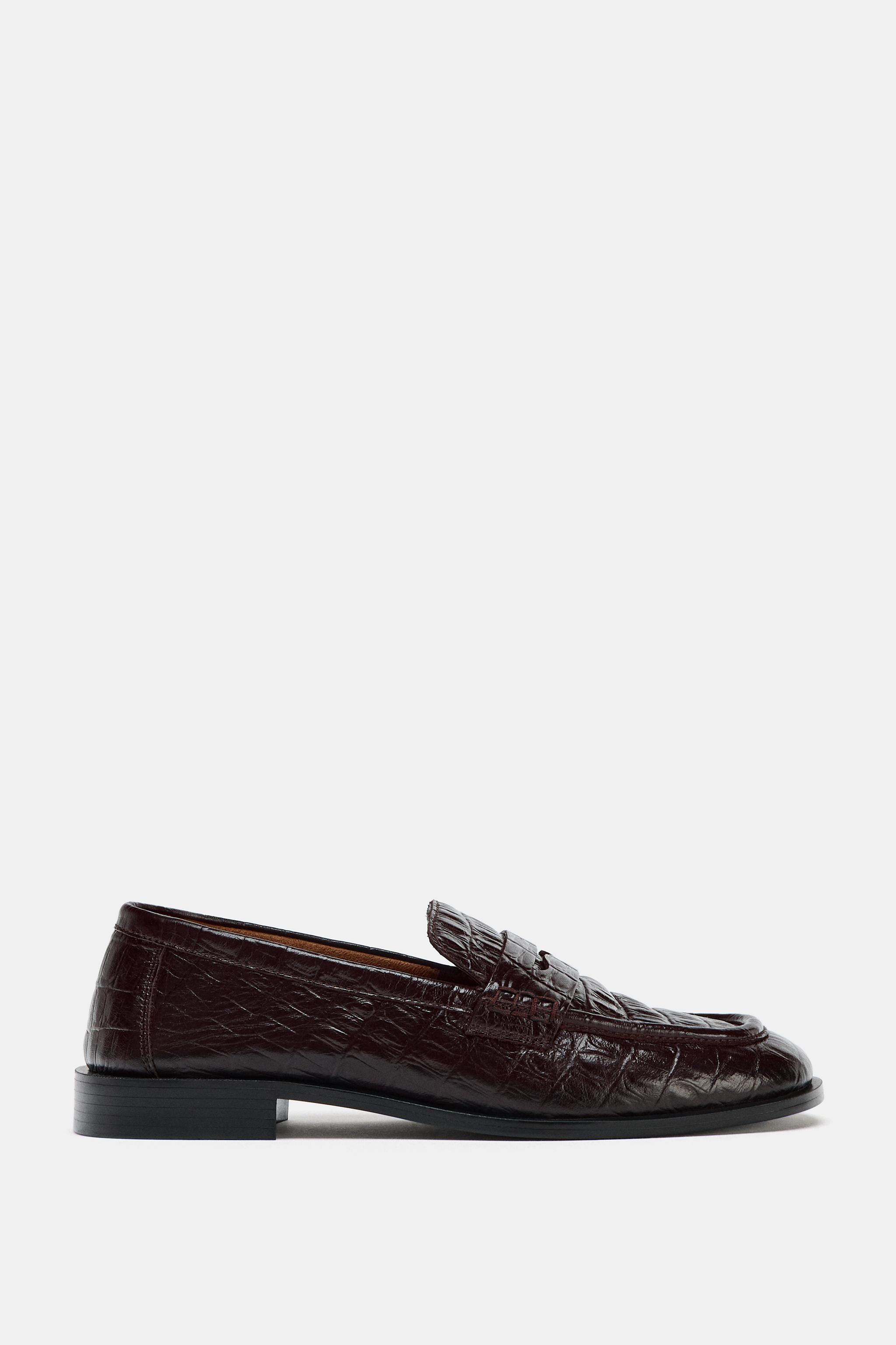 Embossed Leather Loafers