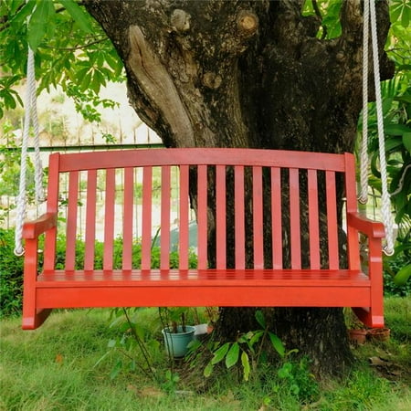 Acacia Two Seater Swing With Curved Back, Barn Red