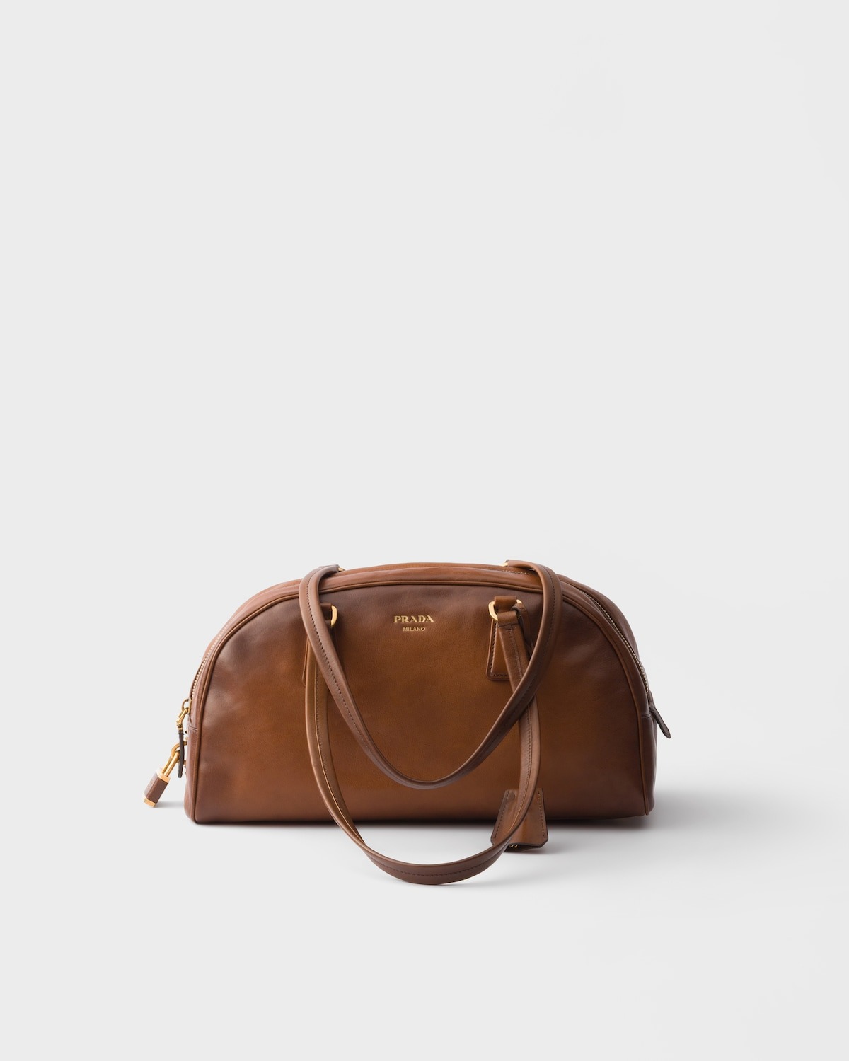 prada, Bowling medium top-handle leather bag