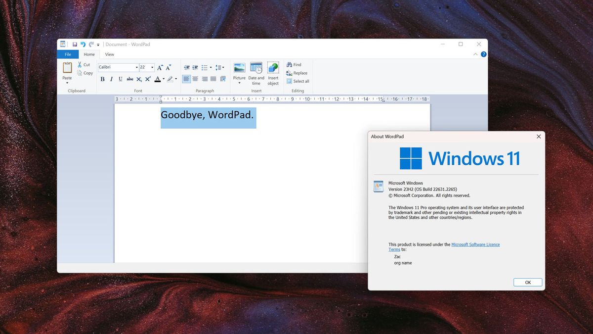 Microsoft confirms when WordPad for Windows 11 will be removed from the OS — and it&#8217;s sooner than you think