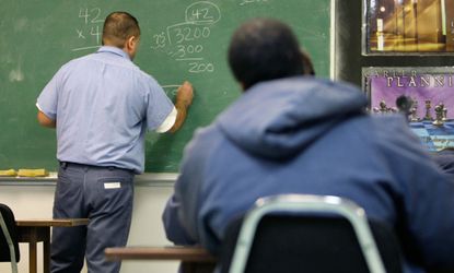 Inmates in class