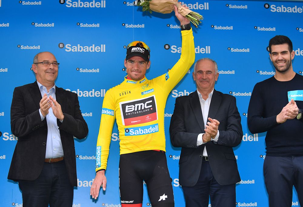 Greg Van Avermaet in yellow after stage 2 in Valencia