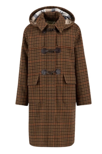 Barbour, Melody Houndstooth Check Wool Blend Duffle Coat