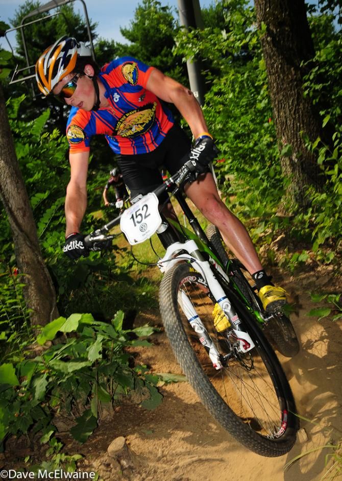 Carson Benjamin riding to a third place finish