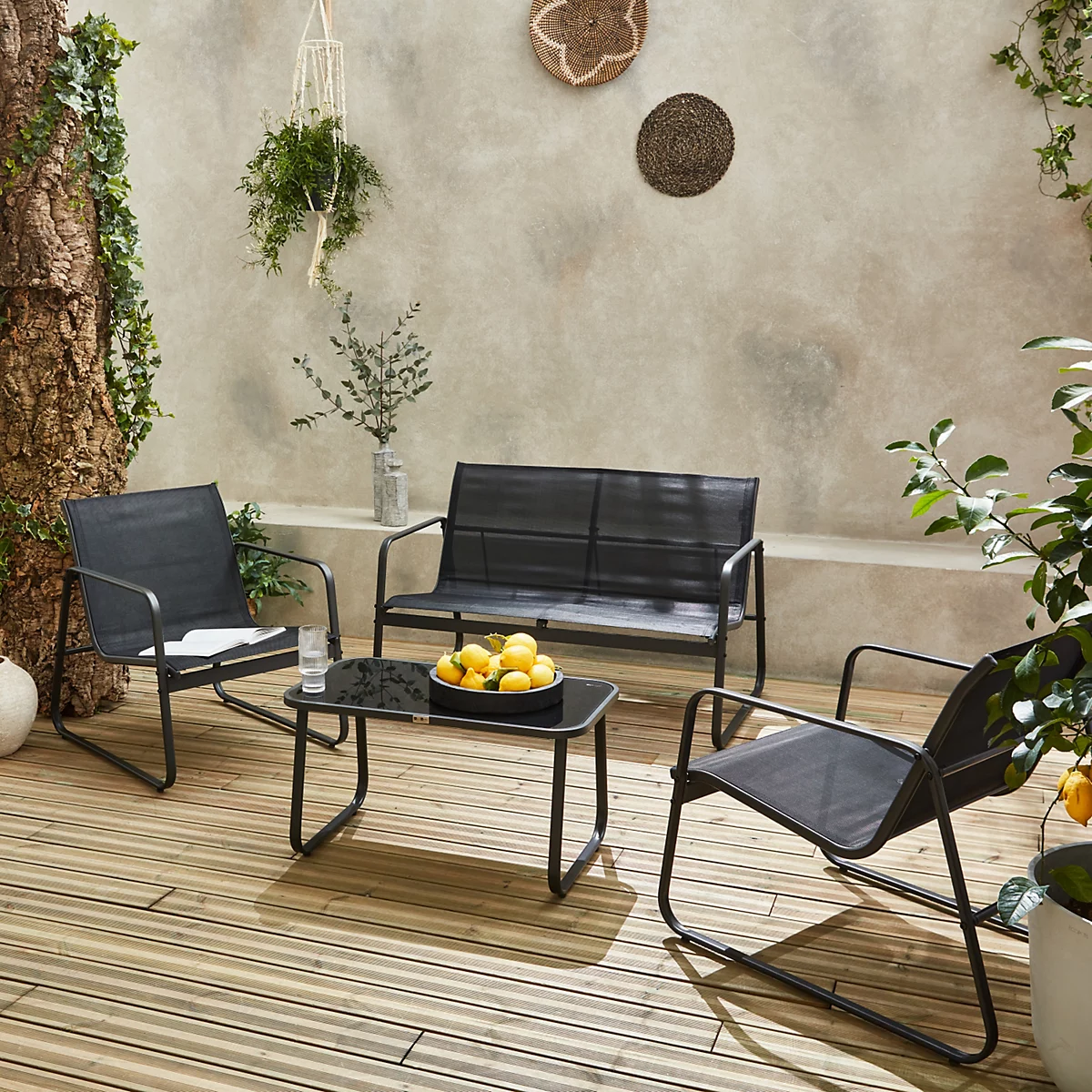 Sweek, 4-seater metal garden sofa set