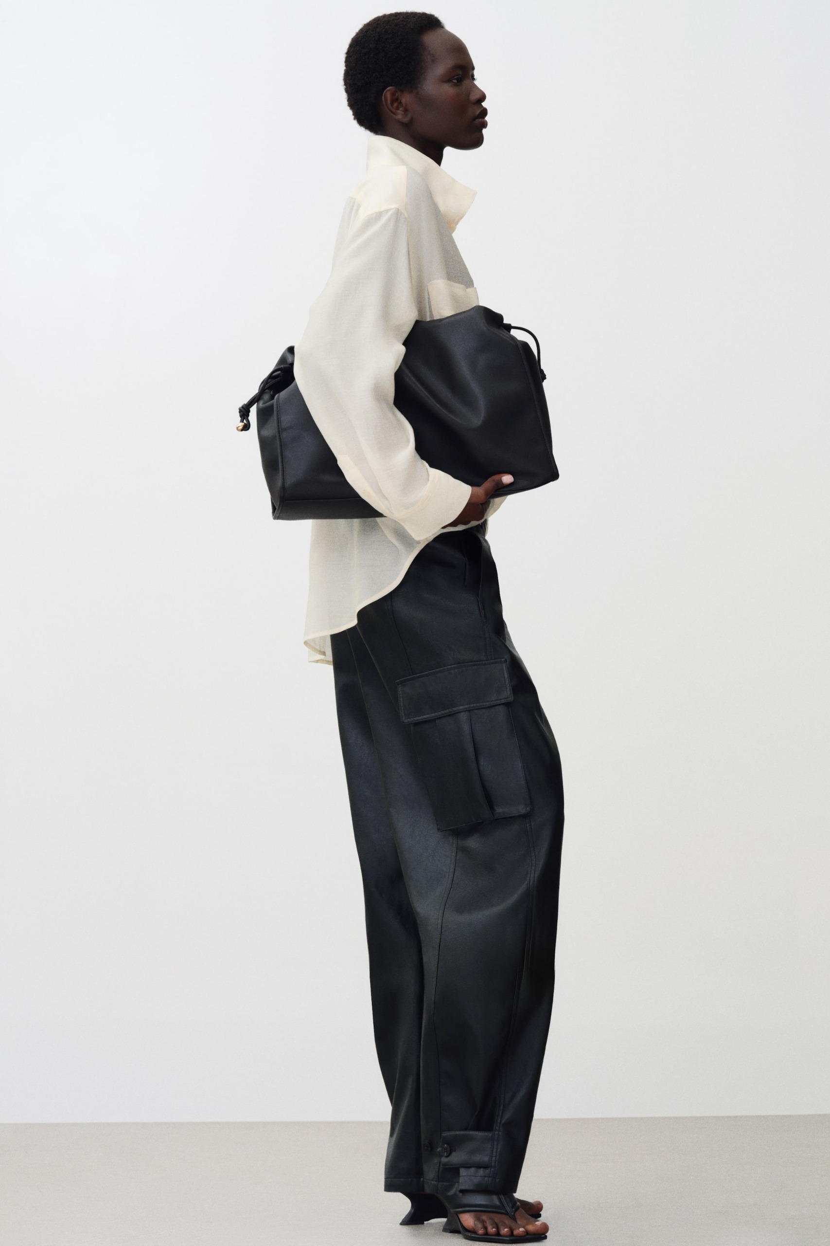 Coated Cargo Trousers
