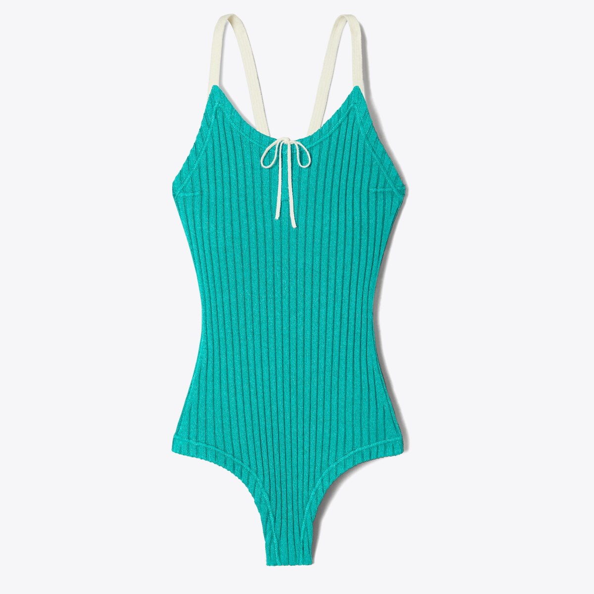 Colorblock Ribbed Bodysuit in Green, Size Xxs