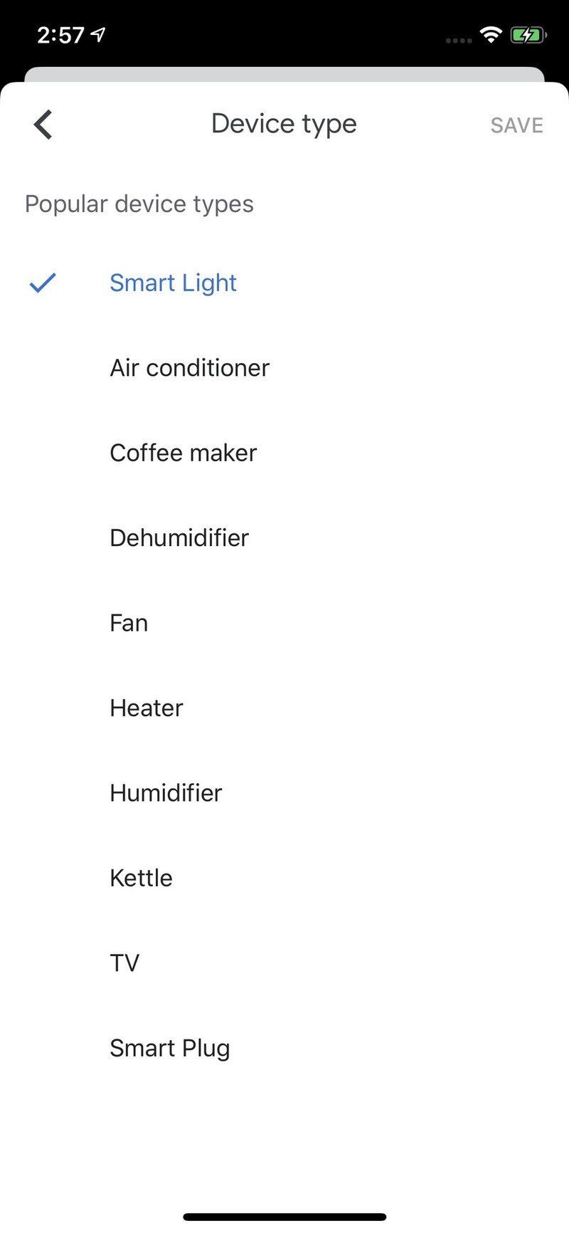 Google Home Device Types