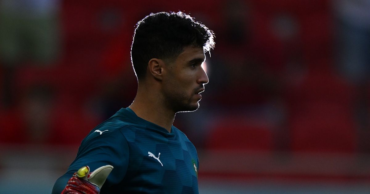 With or without Bono? Morocco replace goalkeeper AFTER the anthems but before kick-off: Silhouette of goalkeeper Munir Mohamedi of Belgium is seen prior to the FIFA World Cup Qatar 2022 Group F match between Belgium and Morocco at Al Thumama Stadium on November 27, 2022 in Doha, Qatar.