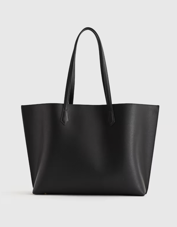 Quince, Italian Leather Triple Compartment Shopper Tote