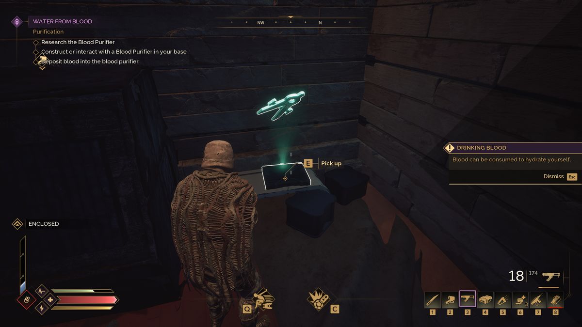 Dune: Awakening intel research points - The intel points collectible item inside an outpost.