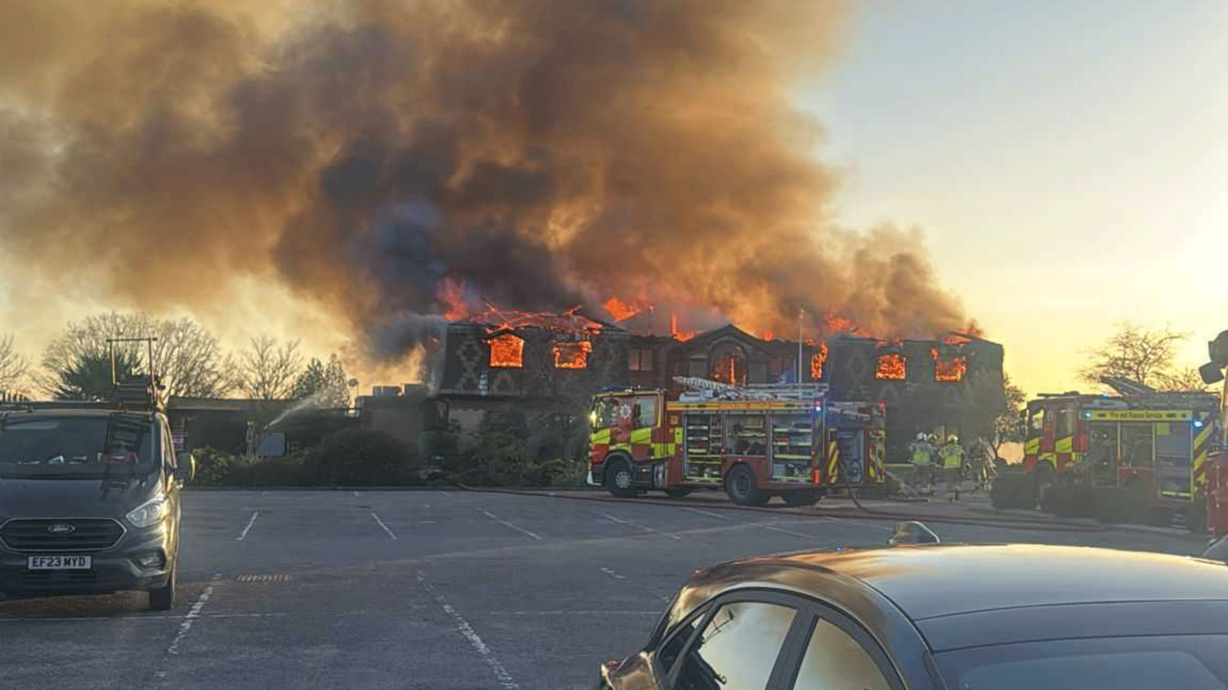 West Essex Golf Club's clubhouse on fire in January 2026