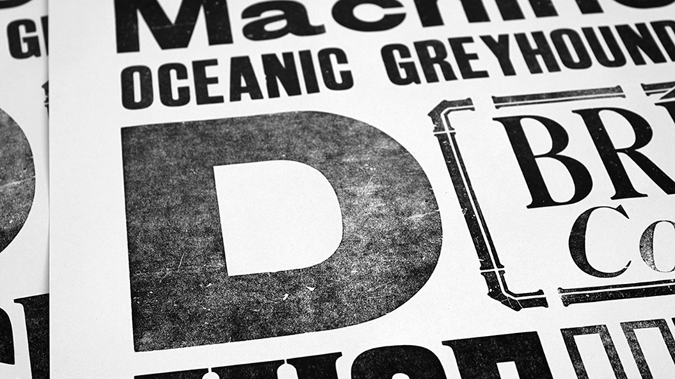 Burrill largely works with sans serif and display typefaces