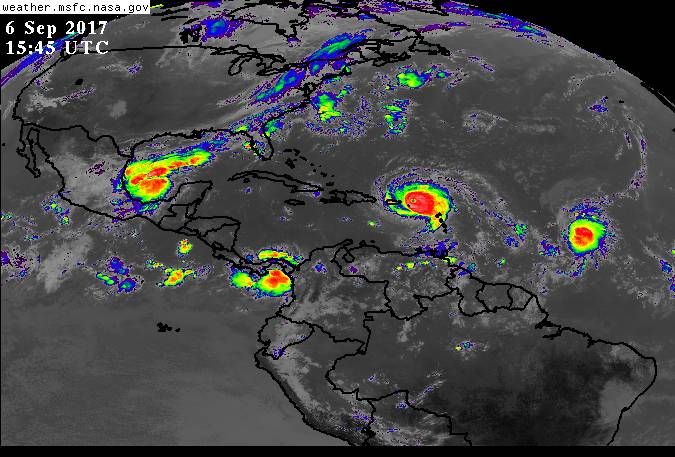 satellite images of 3 tropical storms brewing