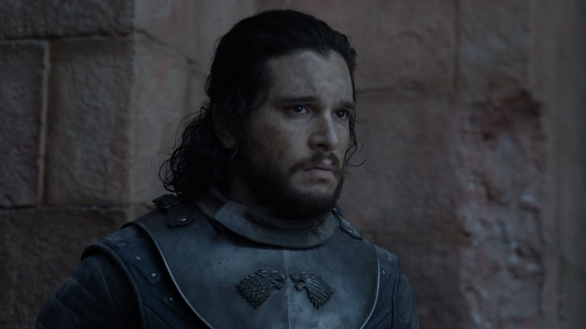 Kit Harington as Jon Snow listening to Dany&#039;s speech in Game of Thrones series finale