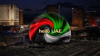 The Vegas Sphere lit up to welcome the UAE as its next location.