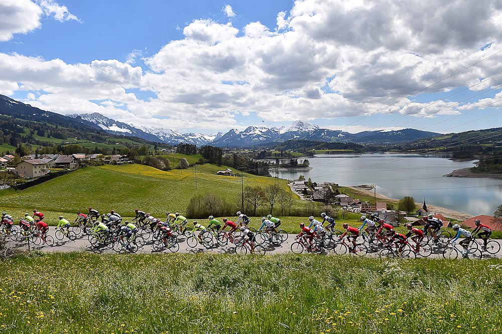 Scenery from along the route of stage 4 at the Tour de Romandie.