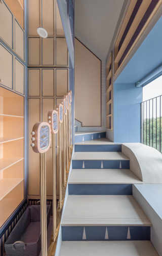 toy storage built into the staircase