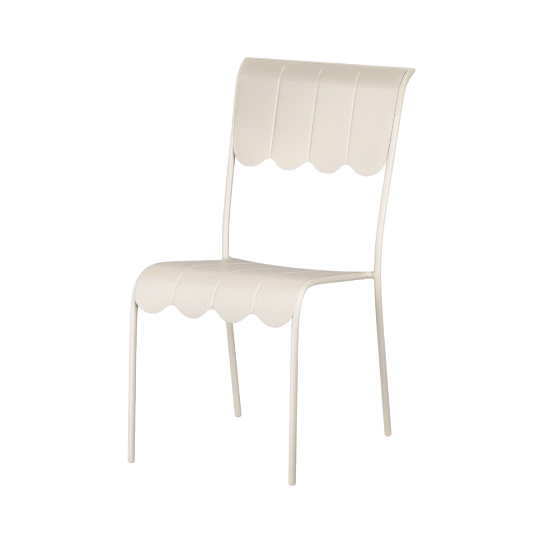 Scallop Slat Outdoor Armless Patio Dining Stacking Chair Cream - Room Essentialsu0026#8482;