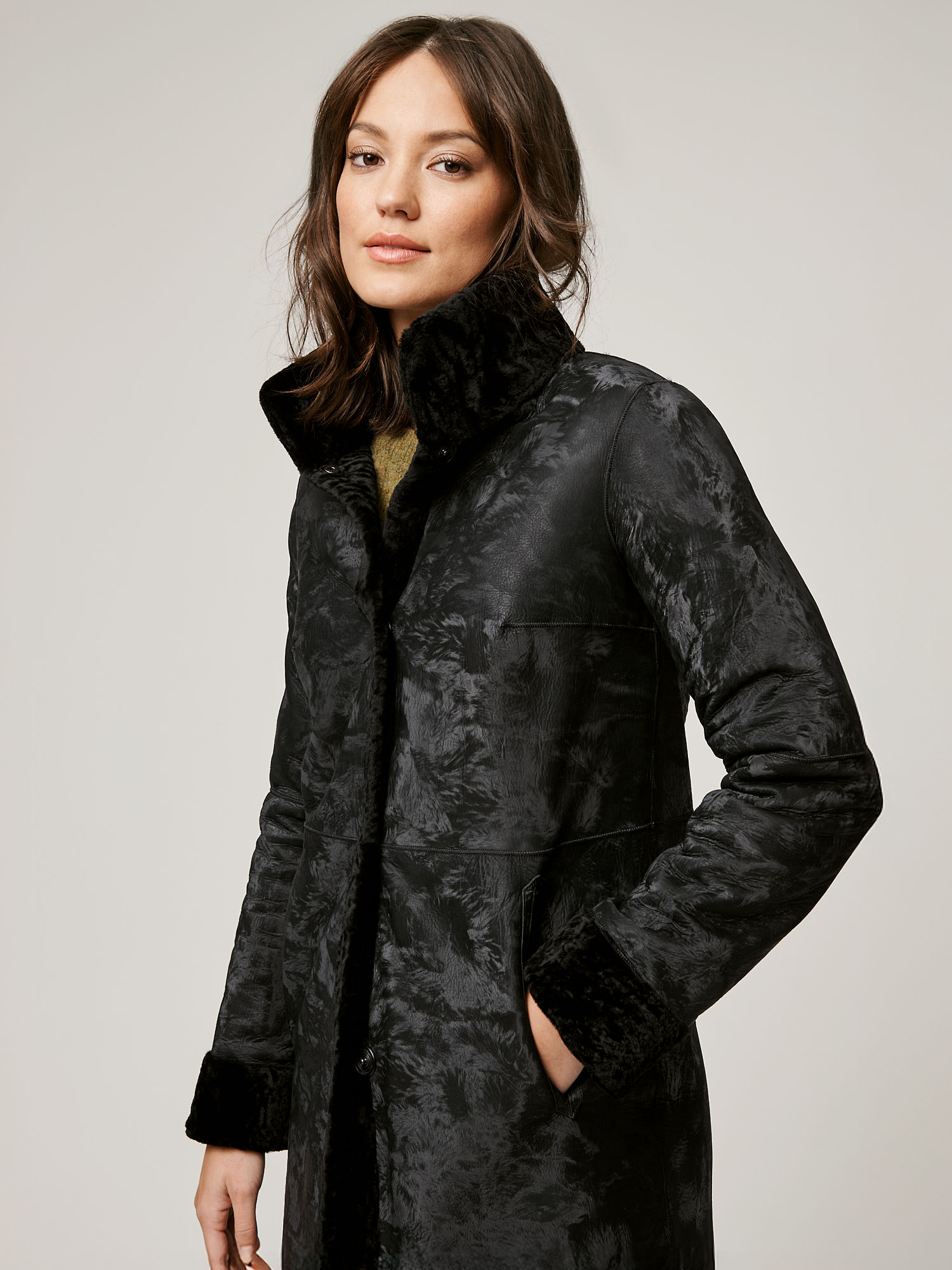 Overland, Diana Reversible Black Sheepskin Coat