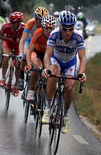 Sylvain Chavanel (Quick Step) on a rainy stage six.