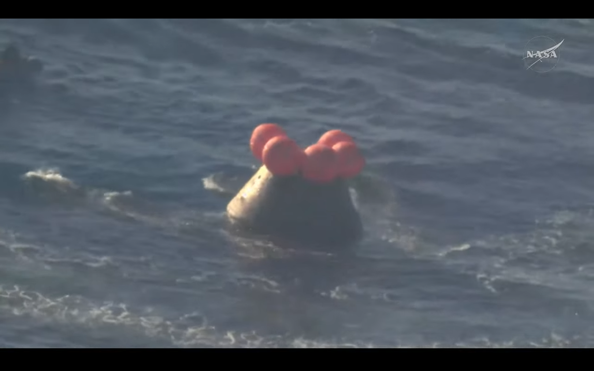 Artemis 2 capsule after splashdown