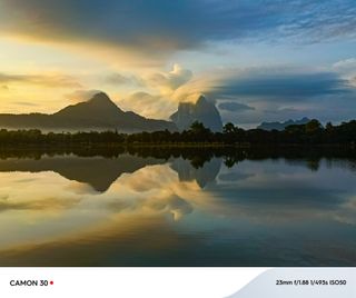 A sunset over water in Myanmar