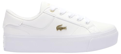 Lacoste Women's Ziane Platform Sneaker, 124 2 Cfa - White/gold, Us 9