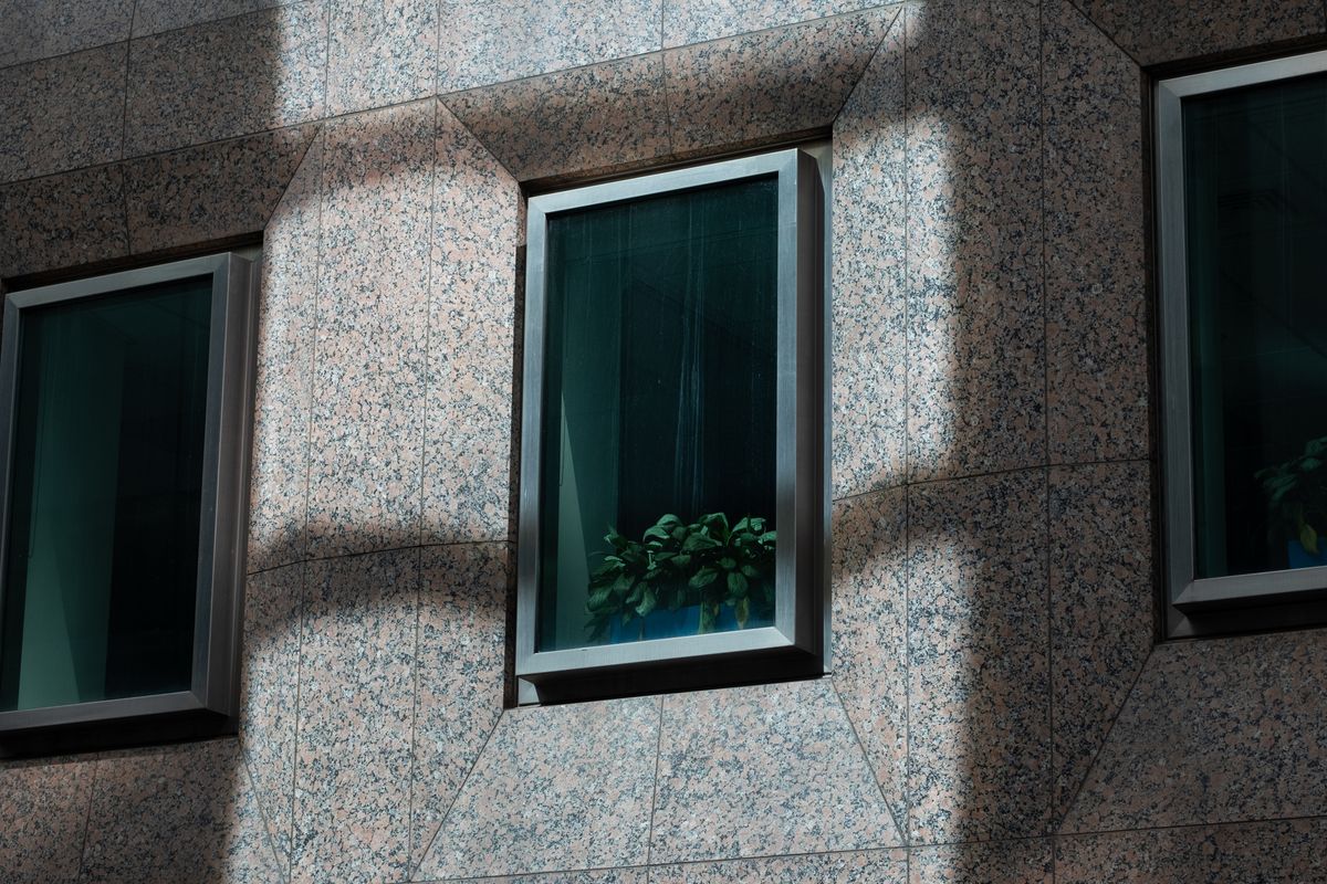 Sunlight hitting a building's window