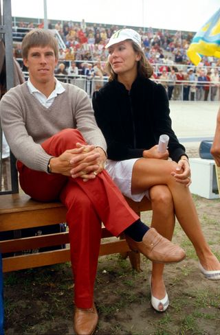 Phil Anderson with his wife in 1983 at the Clarence Street Cup in Sydney