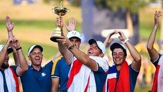 Rory McIlroy celebrates Ryder Cup success in Rome in 2023