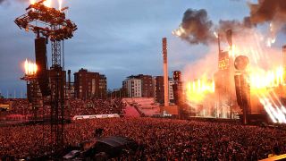 Rammstein onstage in Tampere, Finland