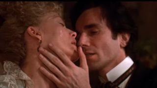A romantic moment between Daniel Day-Lewis and Michelle Pfeiffer in The Age of Innocence