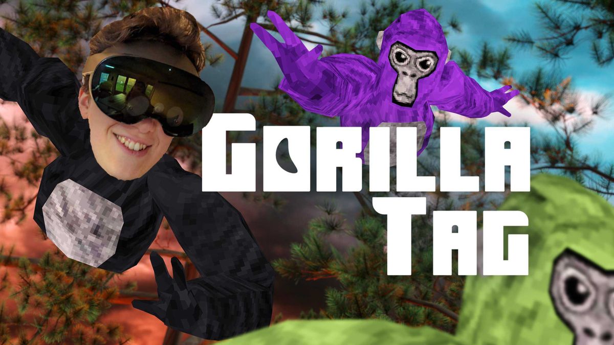 Hamish Hector&#039;s face super imposed over a gorilla&#039;s in Gorilla Tag