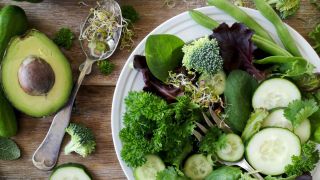 Bowl of greens & vegan foods