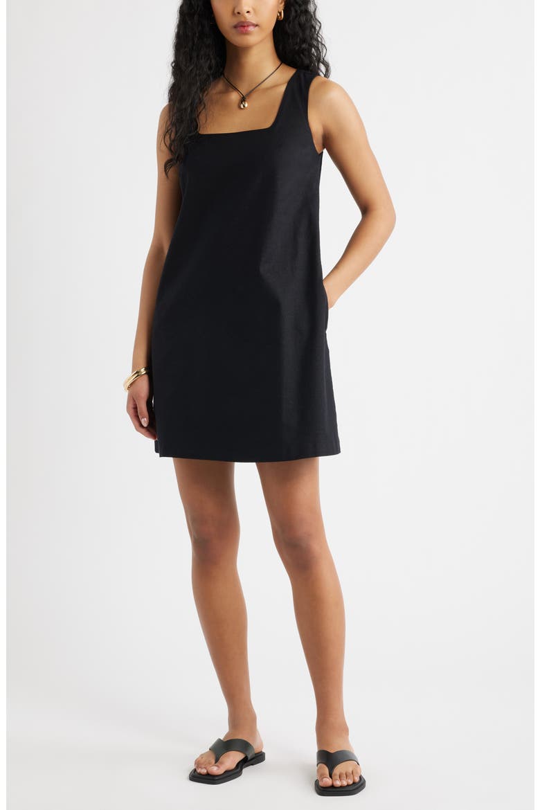 Linen Blend Shift Dress