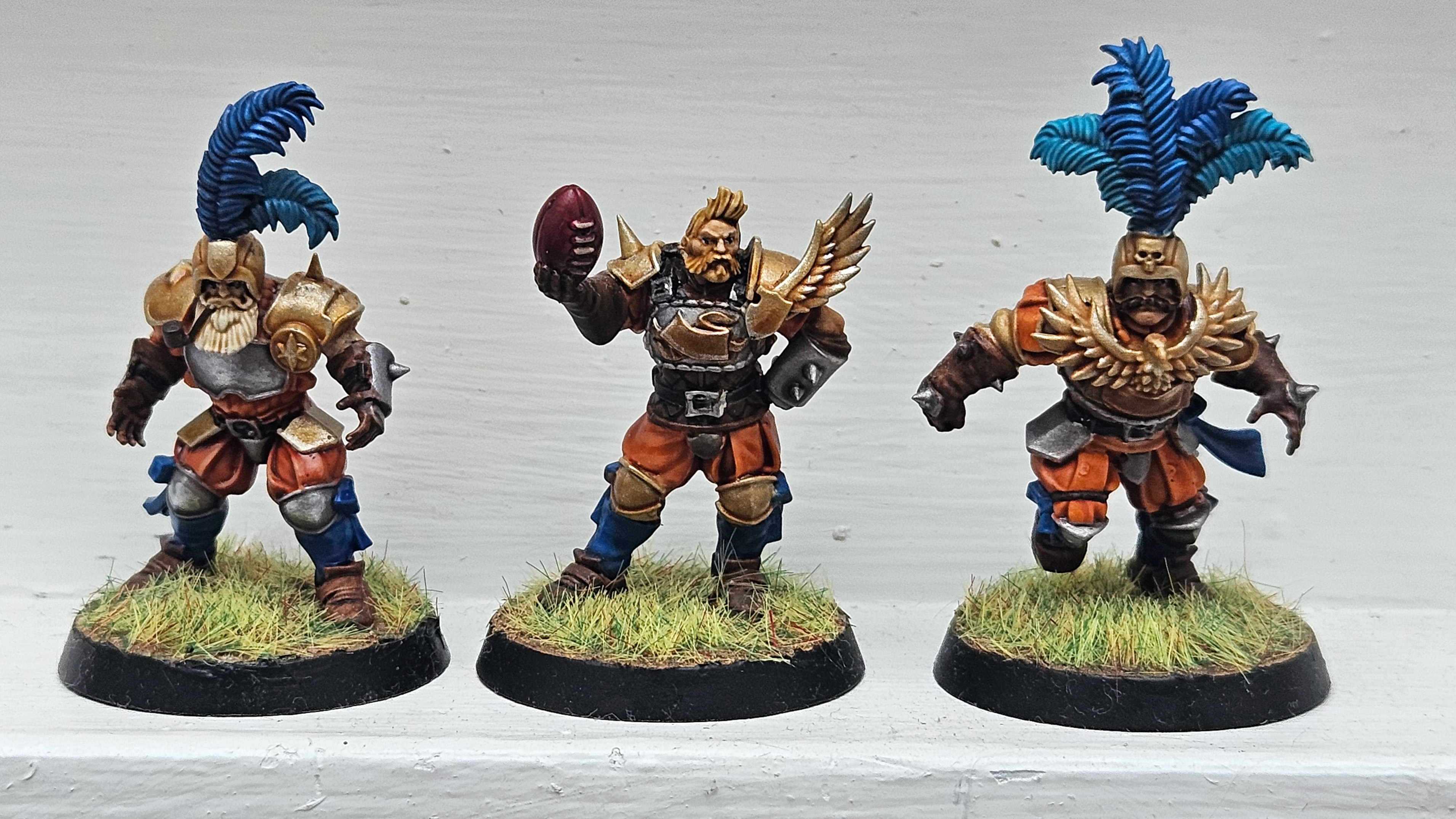 Three of the Bogenhafen Barons miniatures, painted by Will Salmon