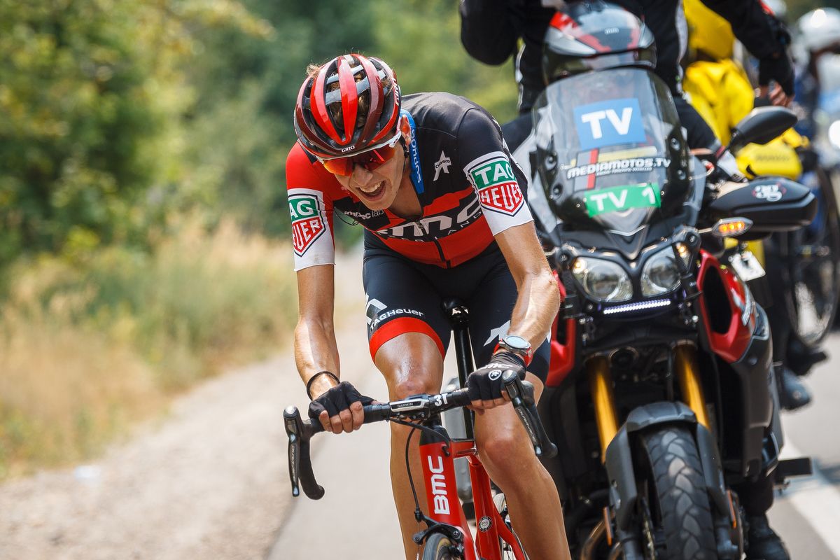 Kilian Frankiny tried a solo attack during stage 5 in Utah but came up short of the win