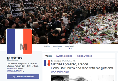 Twitter account @parisvictims