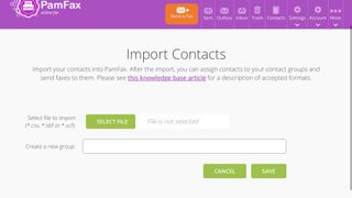 Users can create contacts manually or import them from a .csv, .ldif, or .vcf file.