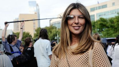 Woman wearing Google Glasses